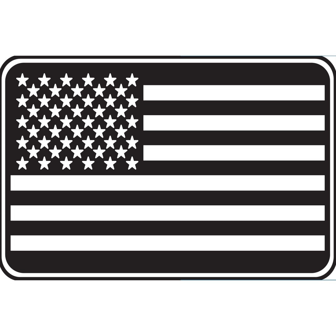 US Flag - Fishing - Black and White Morale Patch, Kuwait